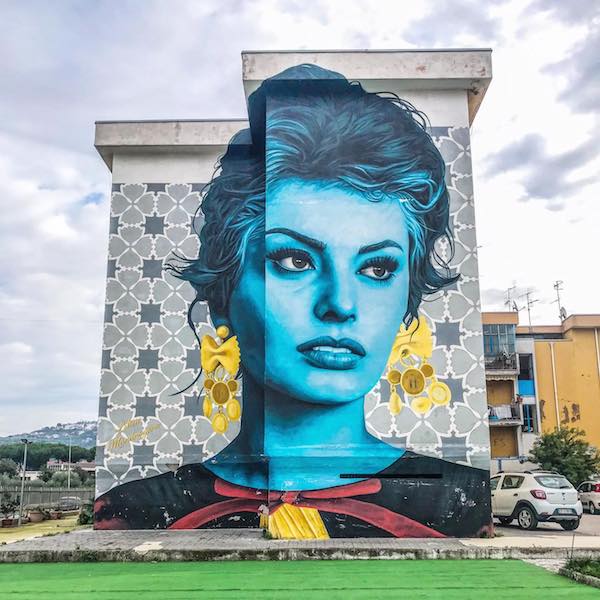 sophia loren street art gragnano pasta